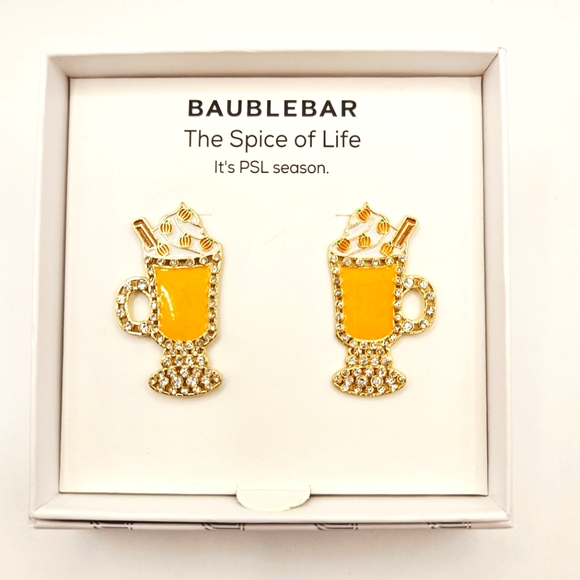 BaubleBar Pumpkin Spice Latte Season Earrings The Spice of Life New in Box - Picture 1 of 2
